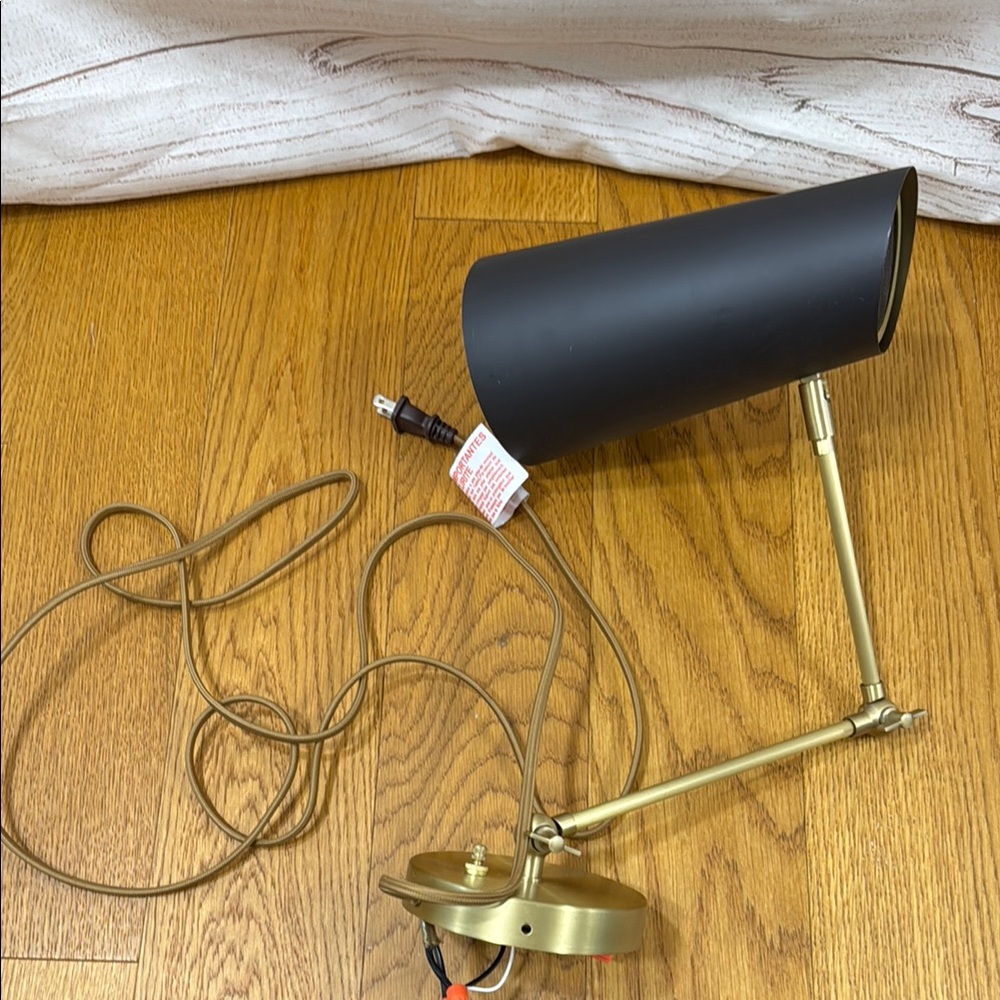 Rejuvenation black and gold Hardwired Wallace wall sconce lamp